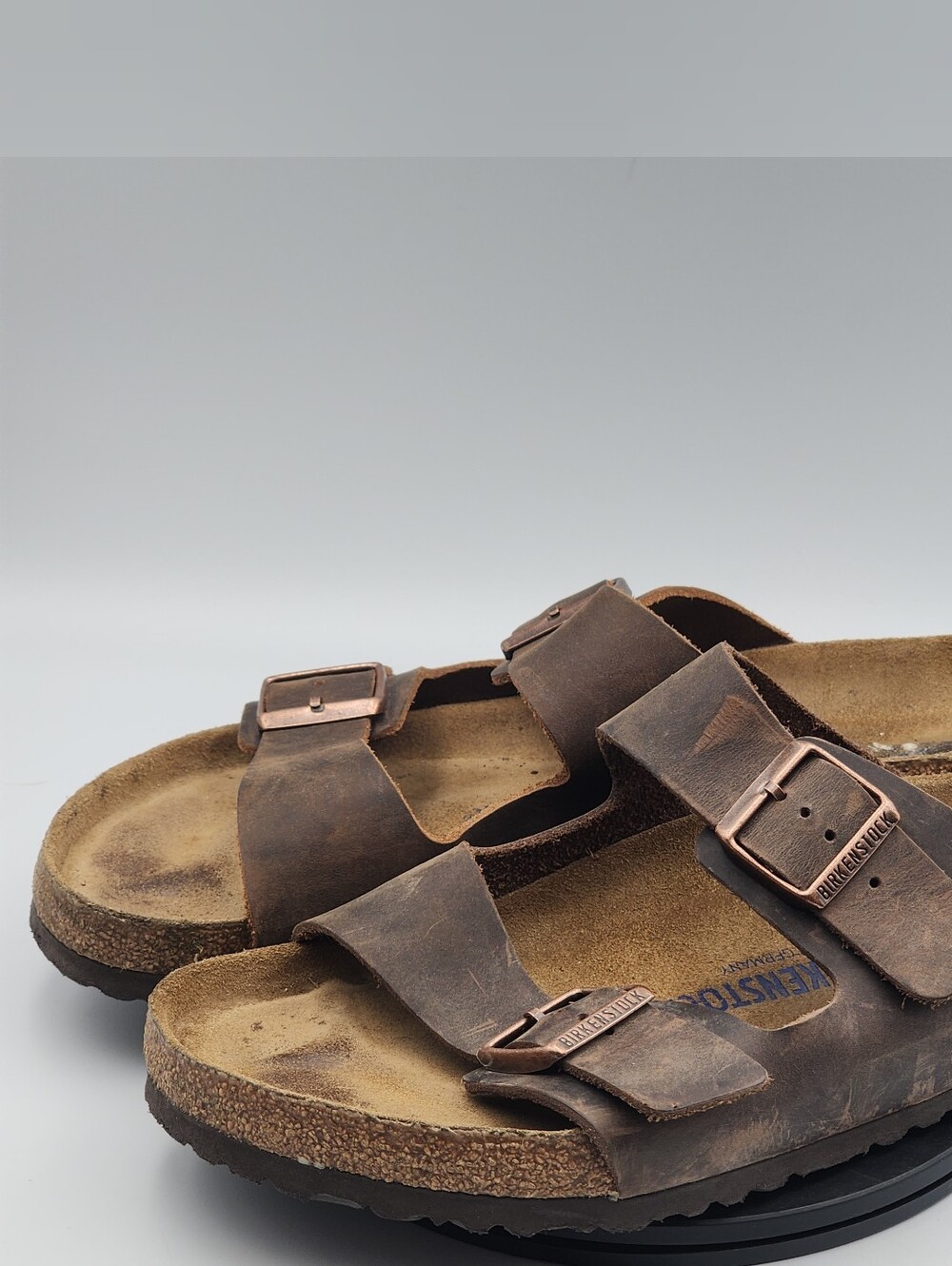 Birkenstock Arizona Habana Brown Oiled Leather Sandals Mens 12 Regular Soft Foot